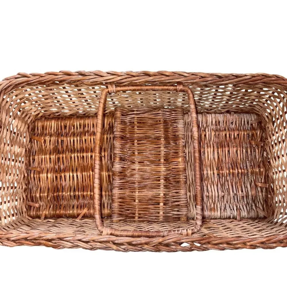 VNTG‎ Glasbake J-305 White Milk Glass Set 3 Covered Loaf Dishes Wicker Basket